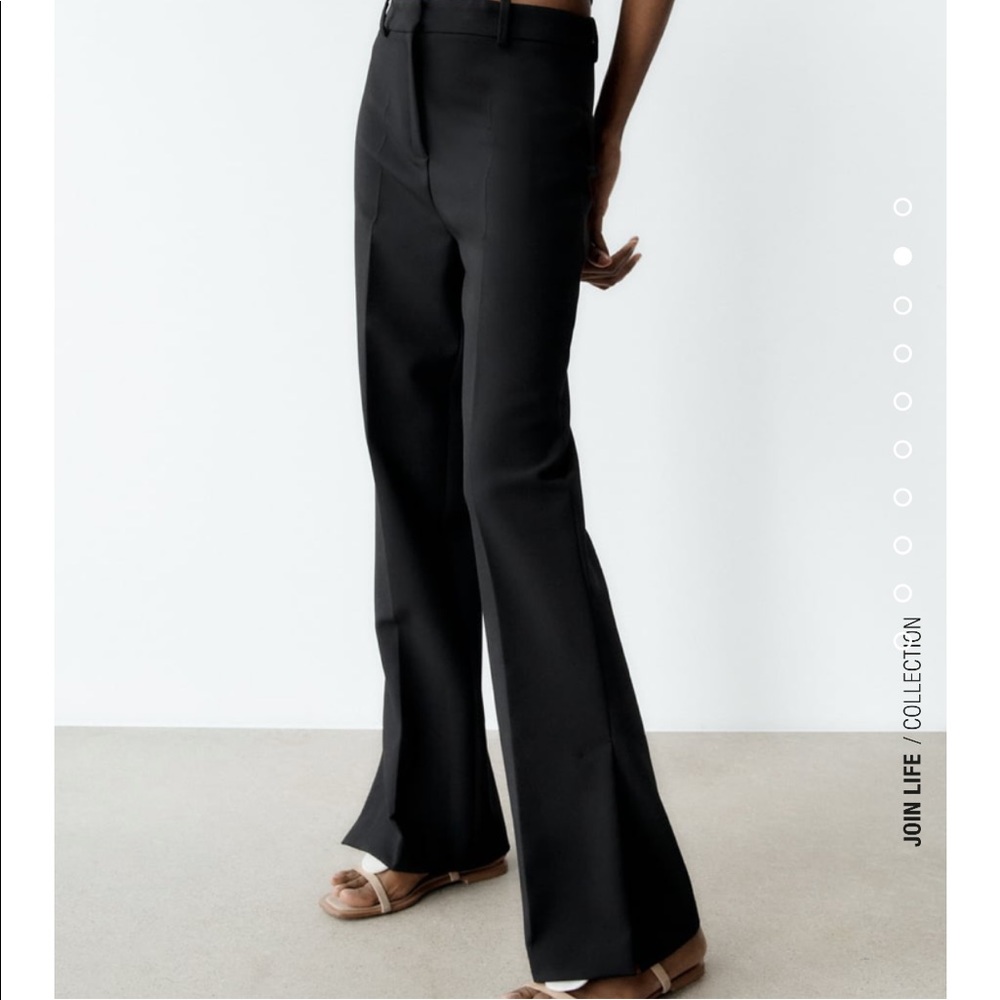 Straight black pants with slit Zara